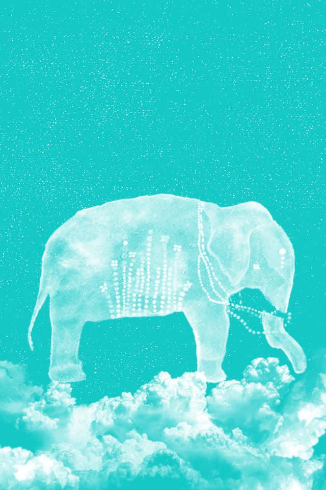 Abstraktsöt Elefant Vattenfärg Konst Wallpaper