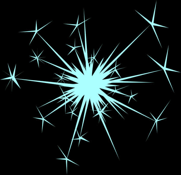 Abstract Cyan Sparkle Explosion PNG