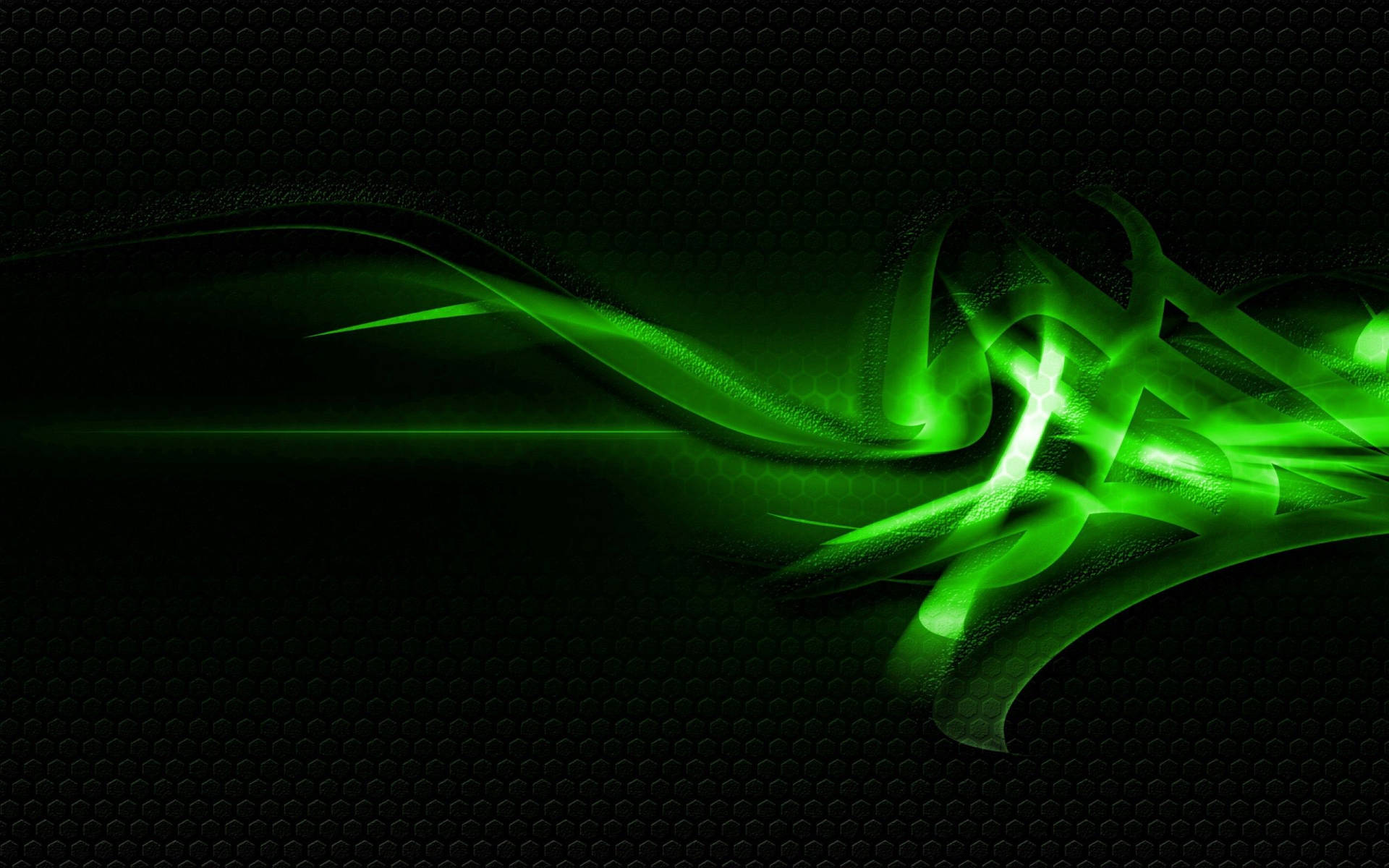 Abstract Dark Green Neon Lines Background