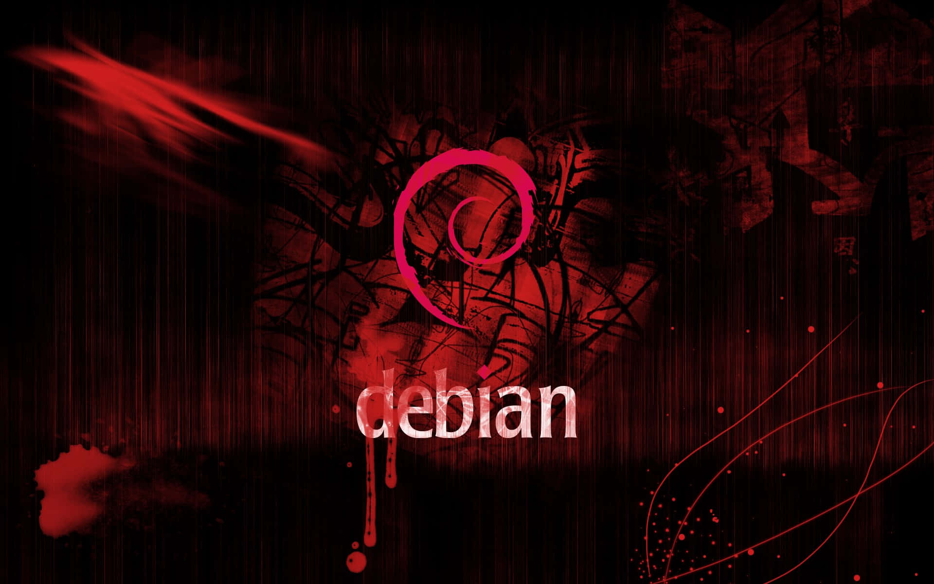 Abstract Debian Artwork Dark Theme Wallpaper
