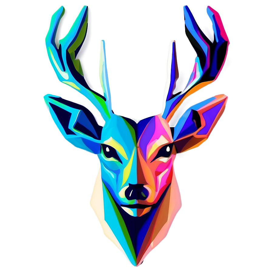 Abstract Deer Head Design Png 06212024 PNG