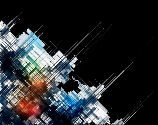 Abstract Digital Glitch Art Background PNG
