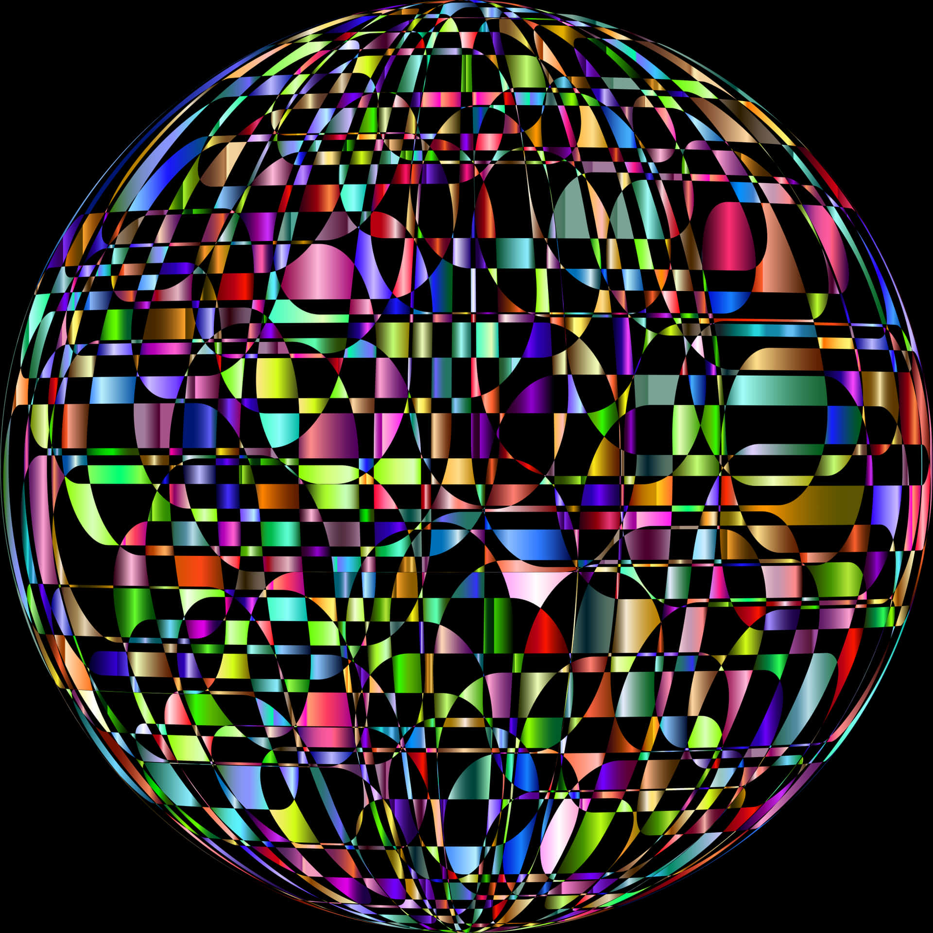 Abstract Disco Ball Illustration PNG