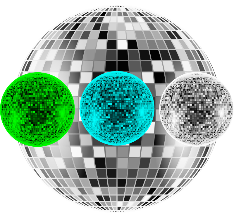Abstract Disco Balls Colorful Lights PNG