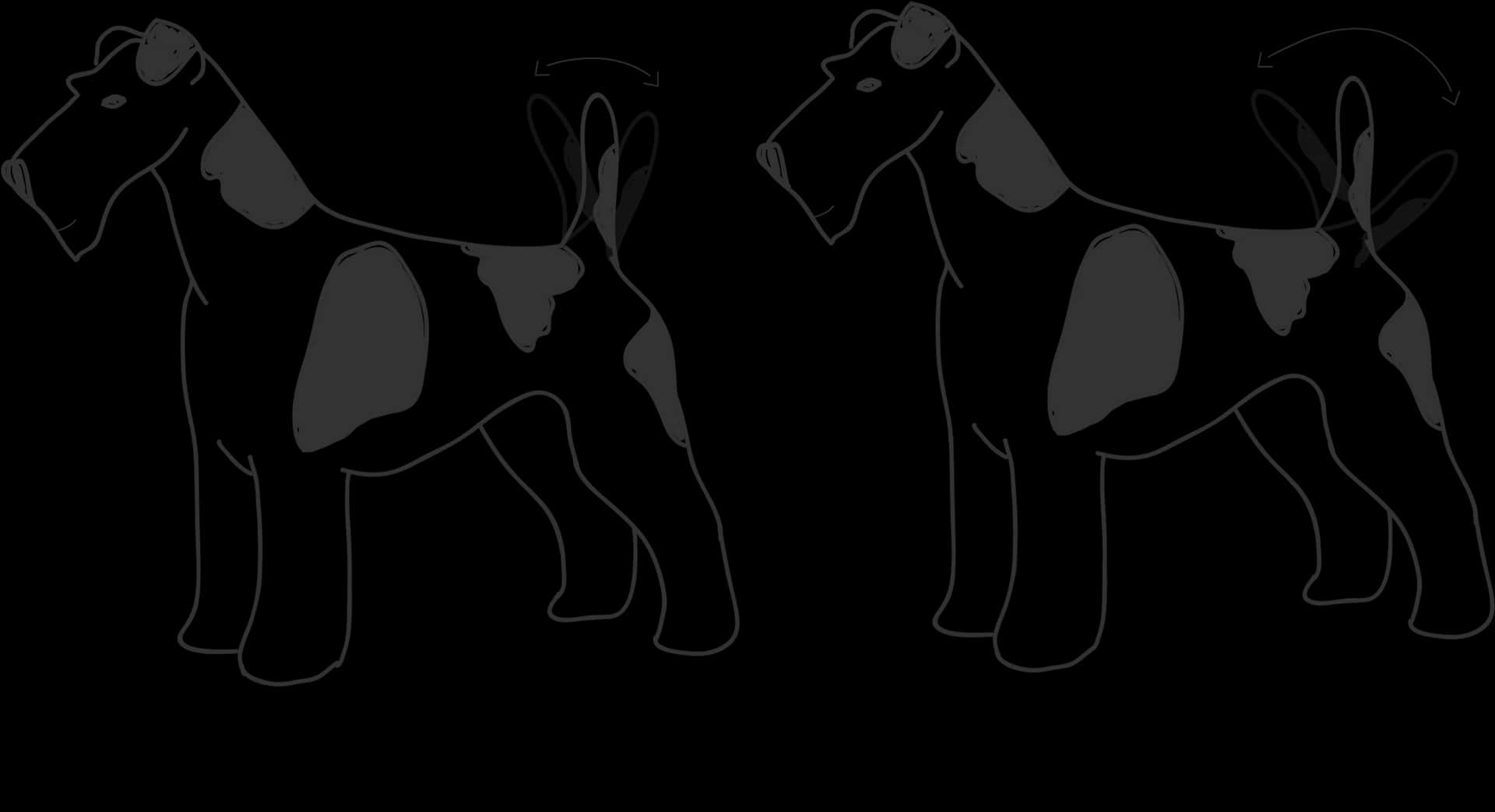 Abstract Dog Silhouettes PNG