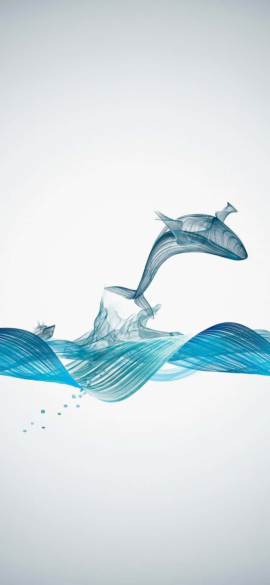 Abstract Dolphin Leaping Water Art Wallpaper