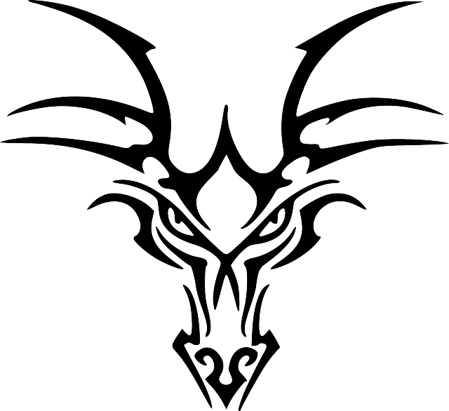 Abstract Dragon Tattoo Design PNG