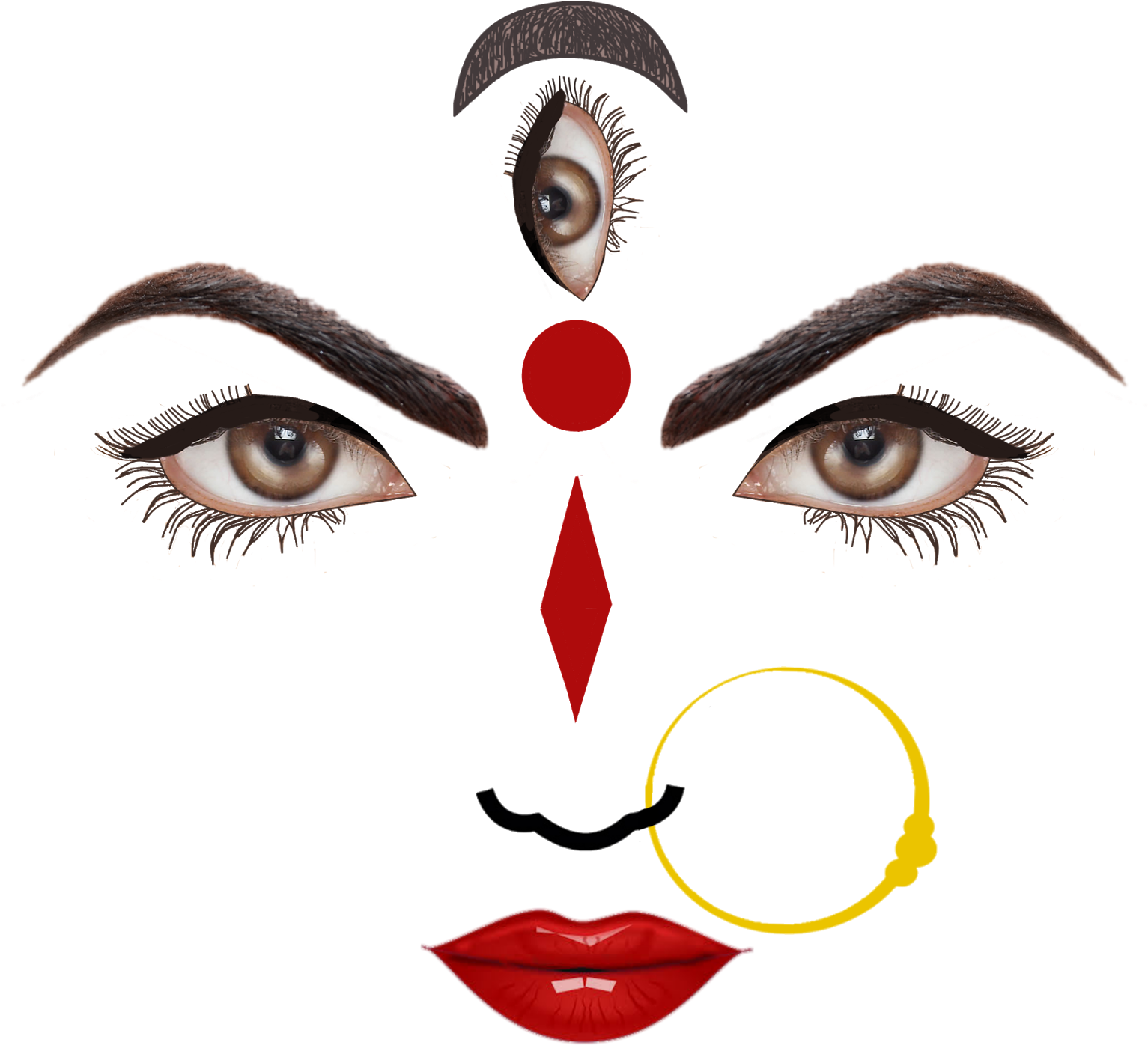 Abstract Durga Face Artwork PNG
