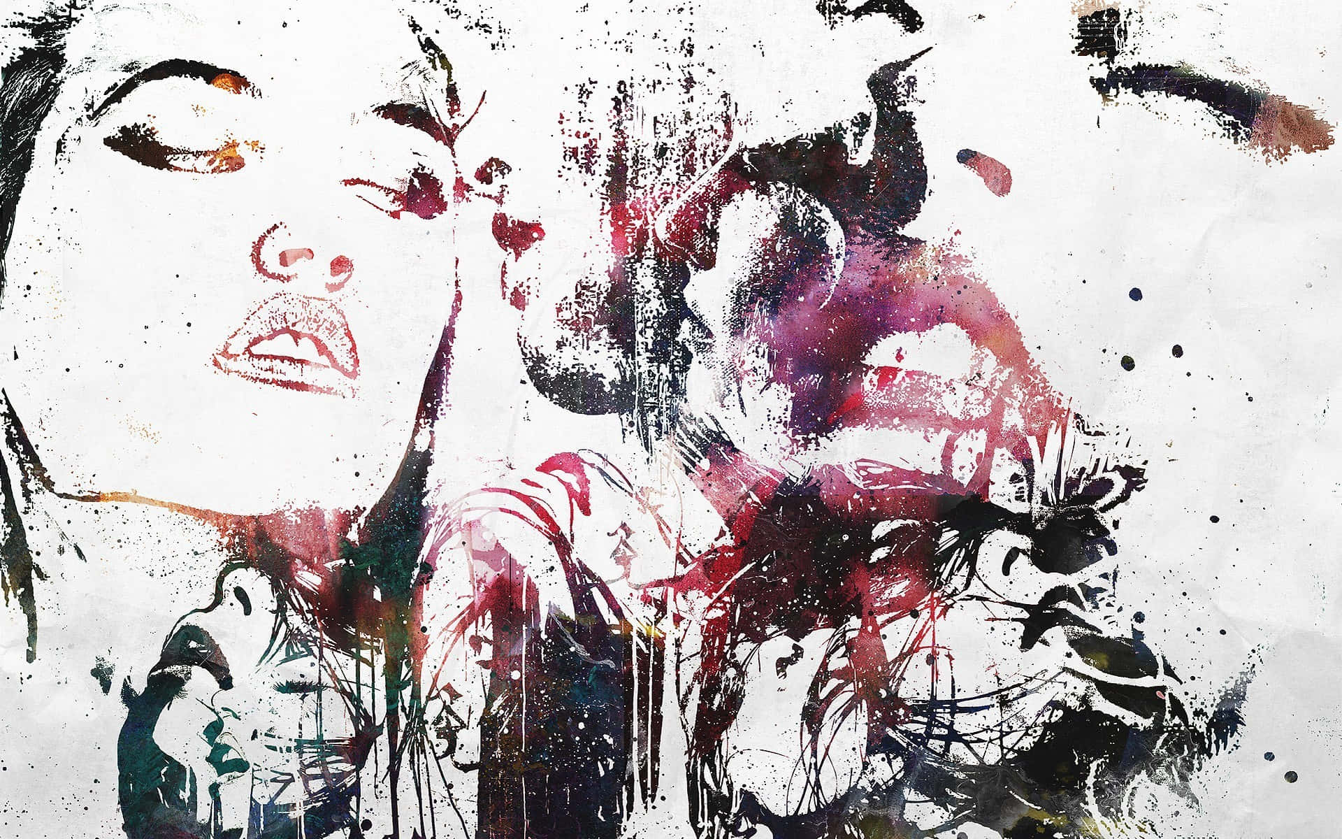 Abstract Emo Girl Artwork Wallpaper