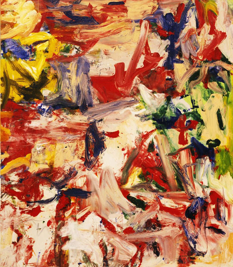 An Abstract Expressionism painting featuring jubilant movement and bold colors. Wallpaper