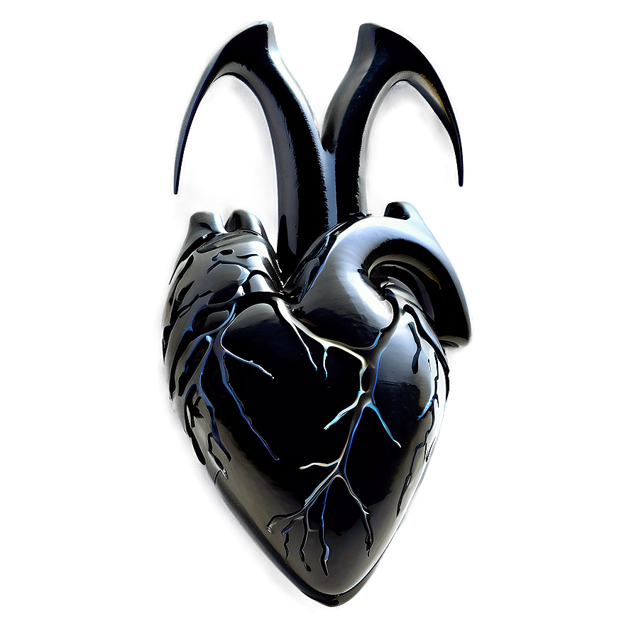 Abstract Expressionist Black Broken Heart Png 72 PNG