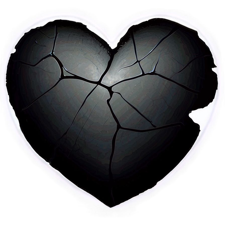 Abstract Expressionist Black Broken Heart Png 76 PNG