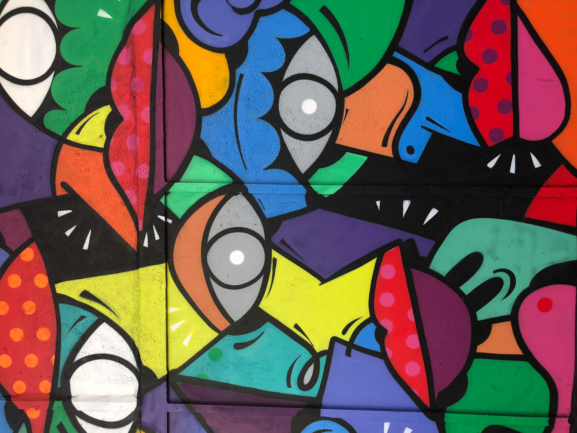 Abstract Faces Graffiti Street Art Wallpaper
