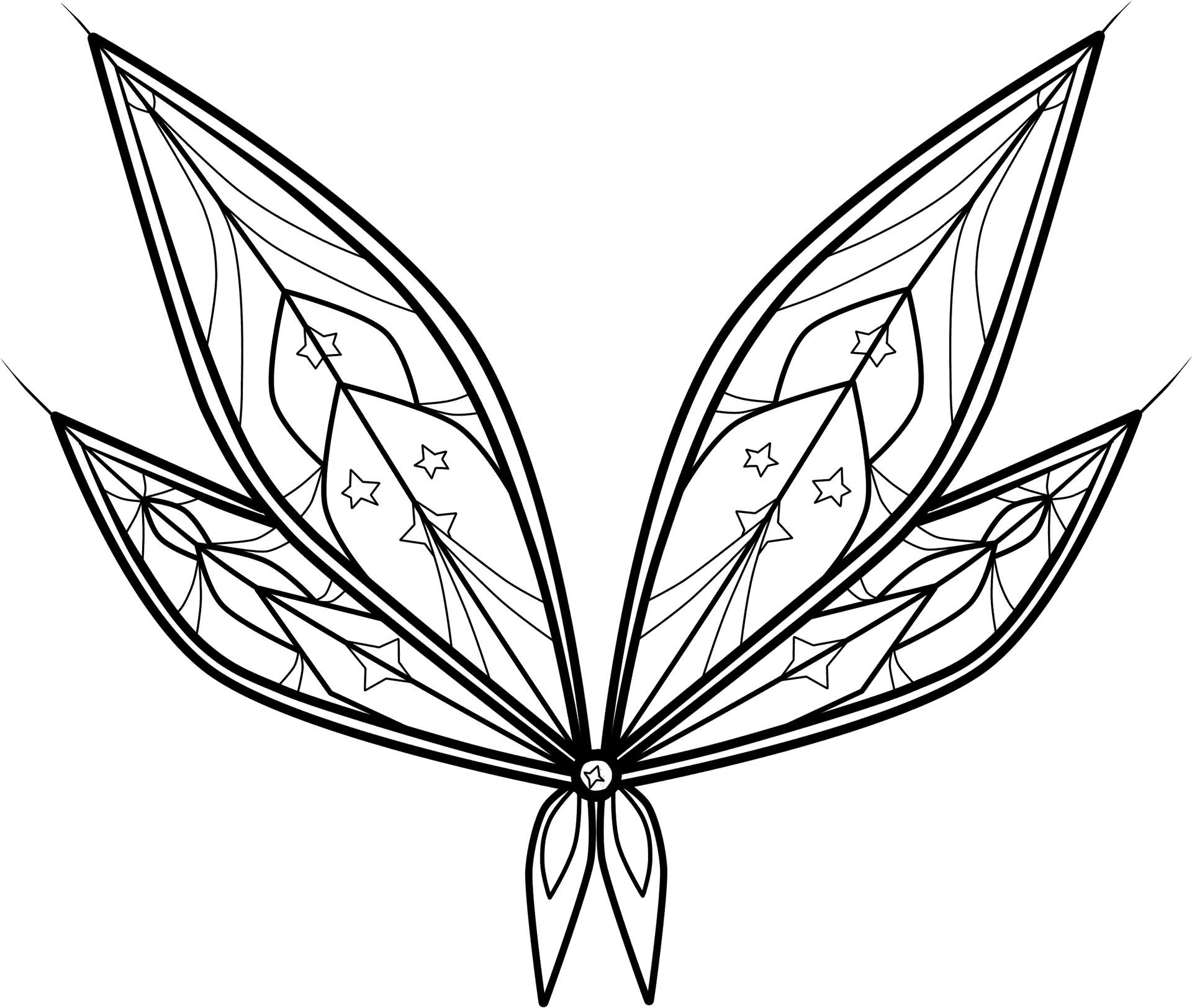 Abstract Fairy Wings Outline PNG