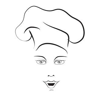Abstract Female Face Line Art PNG