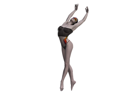 Abstract Female Figure Dance Pose PNG