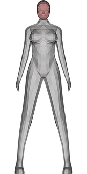 Abstract Female Figure Rendering PNG