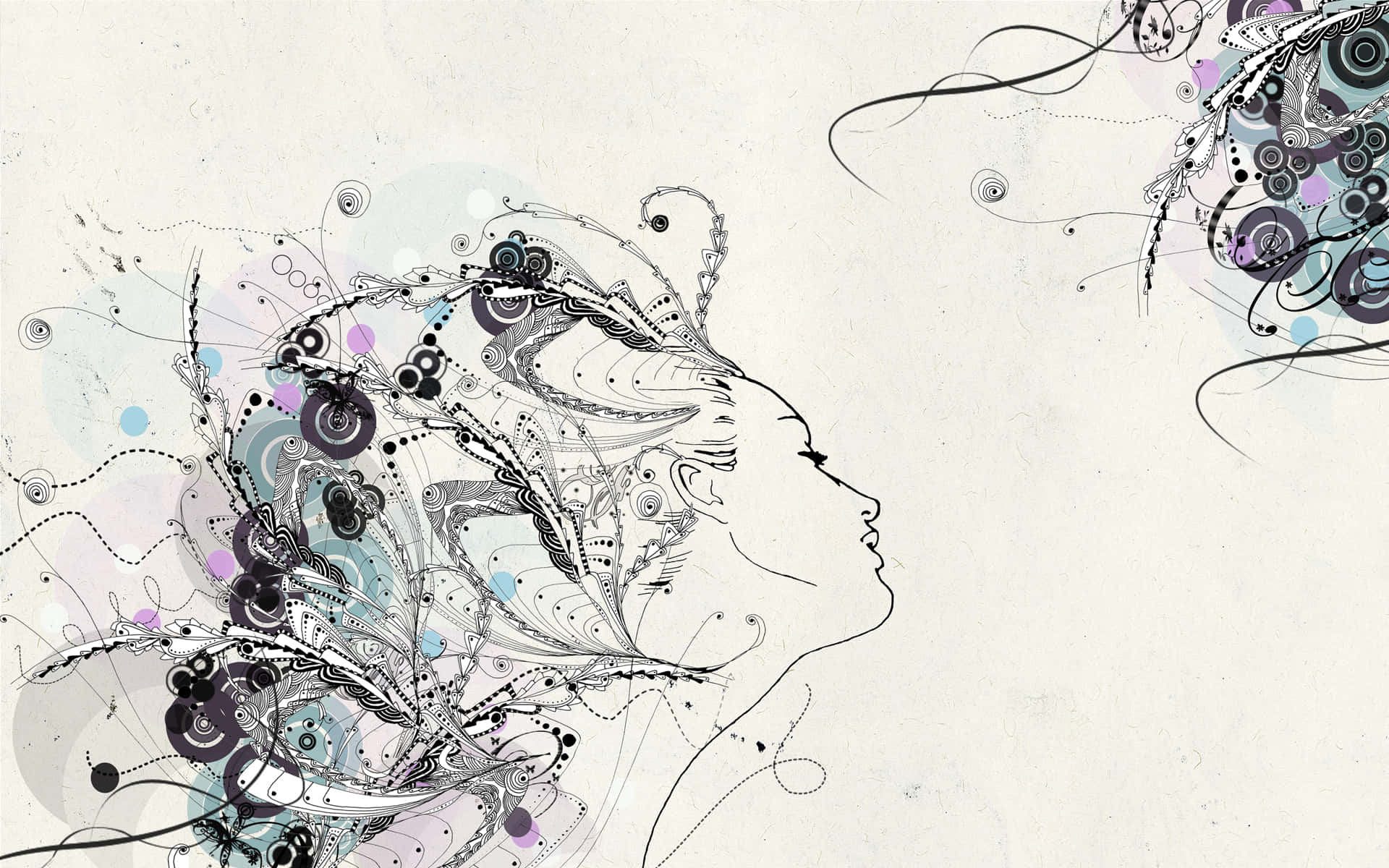 Abstract_ Female_ Silhouette_with_ Floral_ Elements.jpg Wallpaper