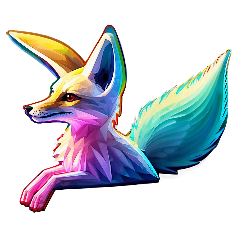 Abstract Fennec Fox Image Png Qrc PNG