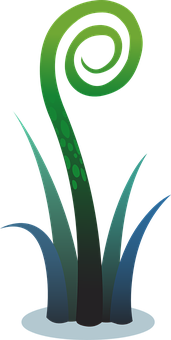 Abstract Fern Spiral Vector PNG