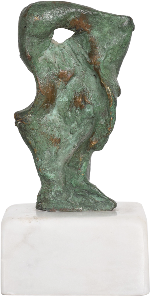 Abstract Figure Sculptureon Marble Base PNG