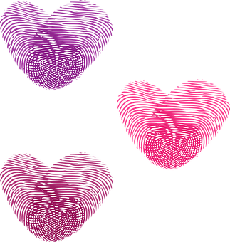 Abstract Fingerprint Hearts PNG