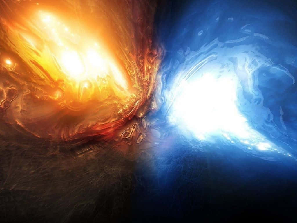 Abstract_ Fire_and_ Ice_ Artwork Wallpaper
