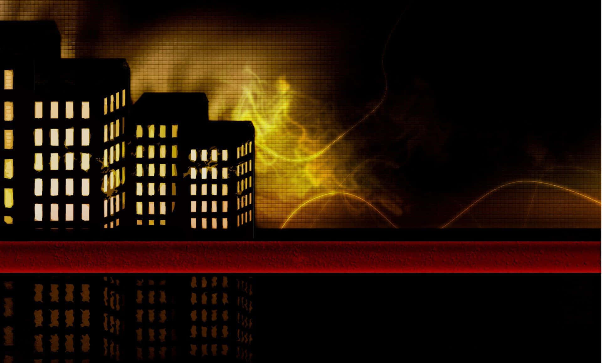 Abstract Fire Cityscape Wallpaper