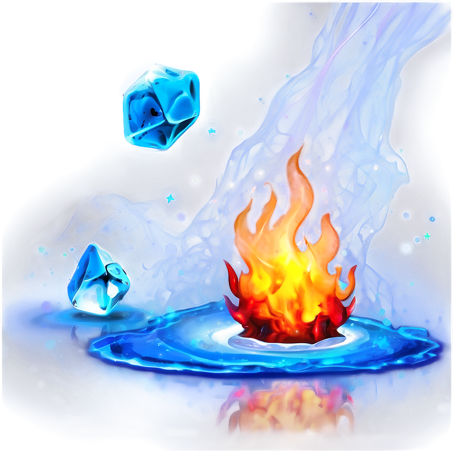 Abstract Fire & Ice Png Uyg29 PNG