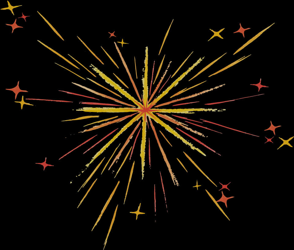 Abstract Firework Sparks Illustration PNG