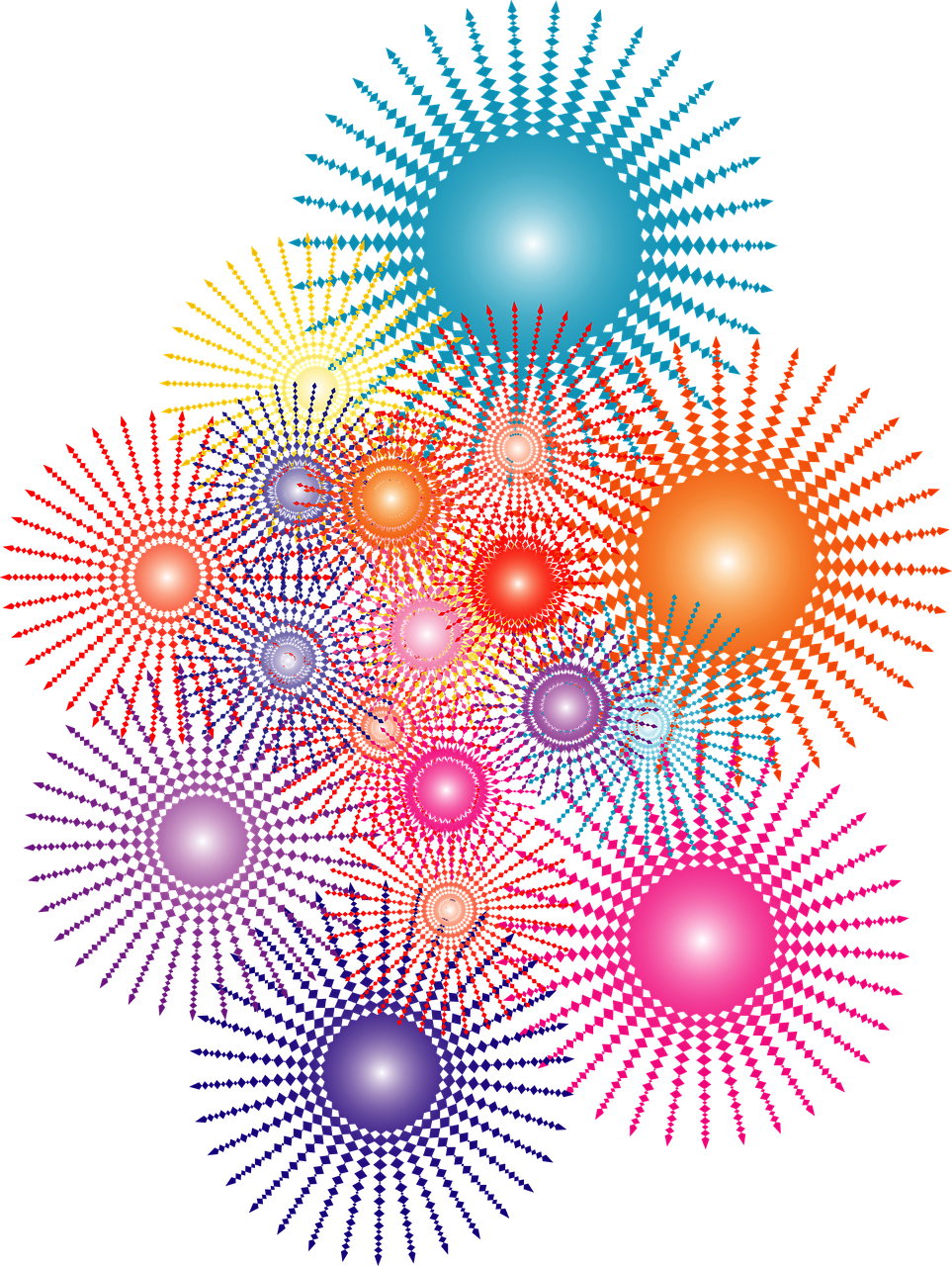 Abstract Fireworks Display PNG