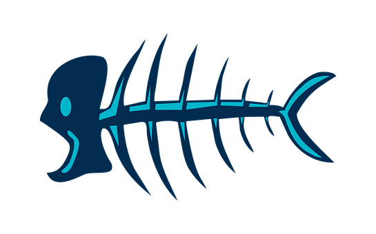Abstract Fish Skeleton Graphic PNG