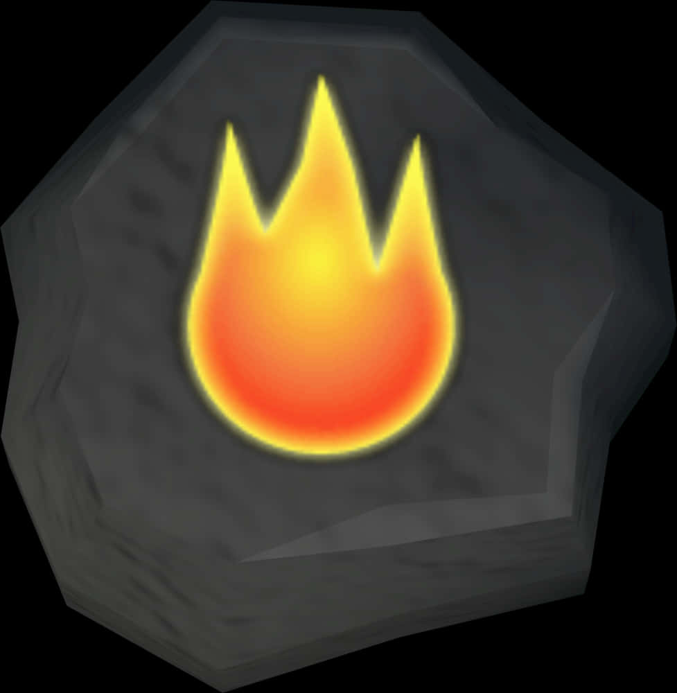 Abstract Flame Icon Stone Background PNG