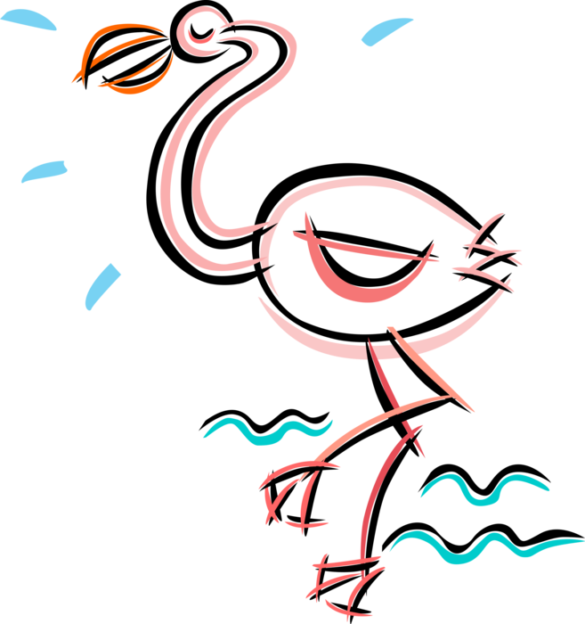 Abstract Flamingo Artwork PNG