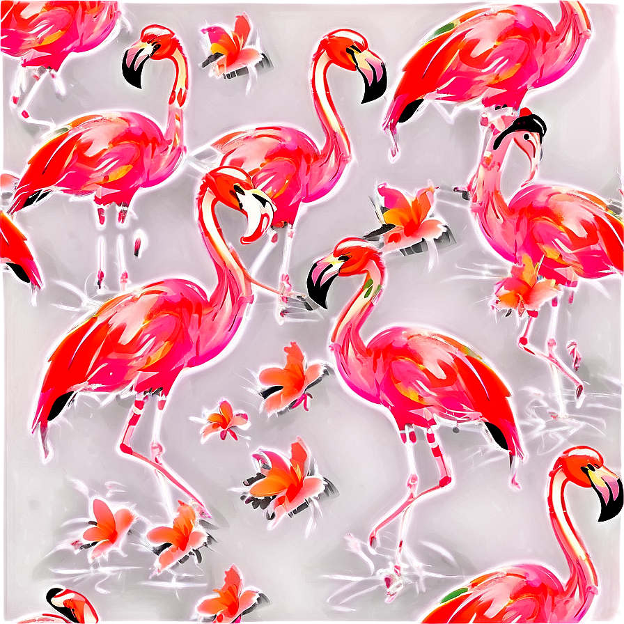 Abstract Flamingo Pattern Png Yqb PNG