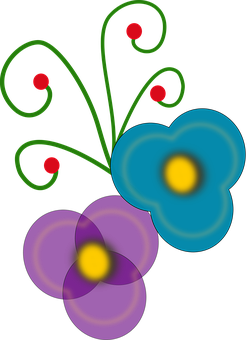 Abstract Floral Artwork PNG