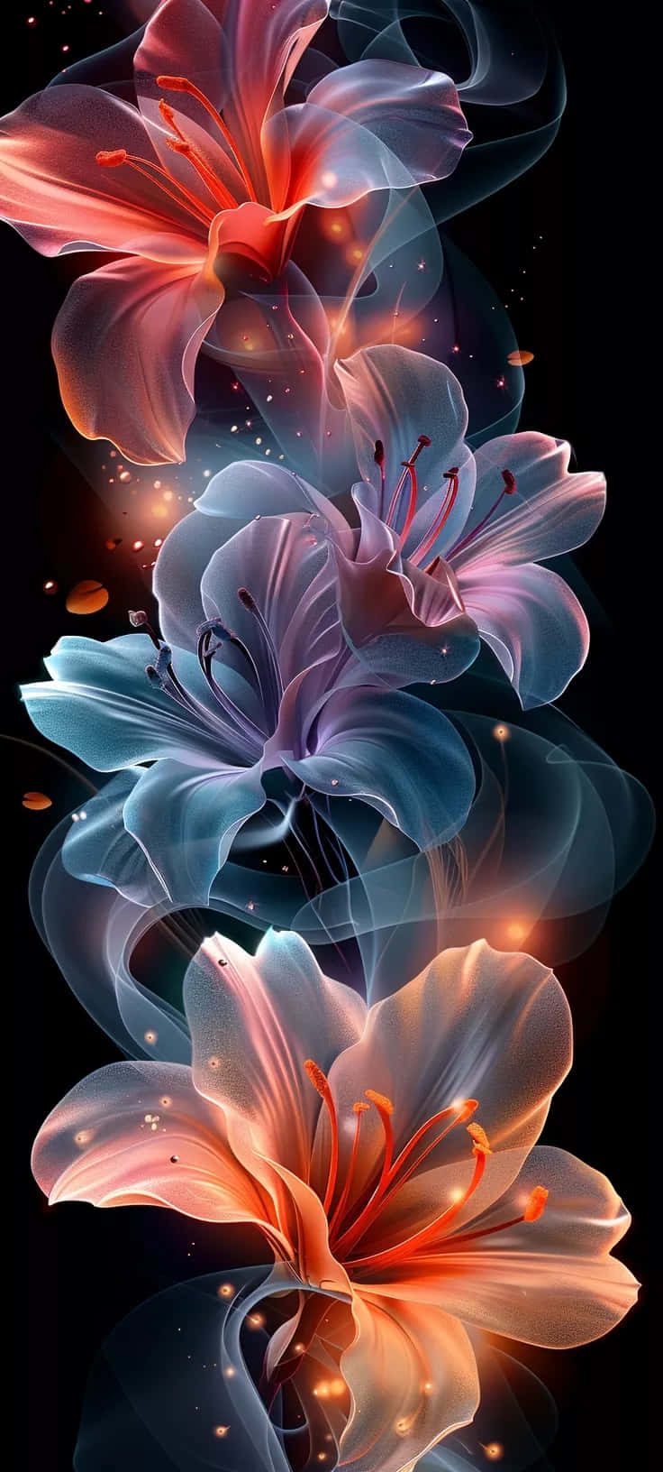 Abstract Floral Artwork Wallpaper
