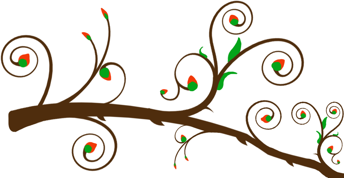 Abstract Floral Branch Design PNG