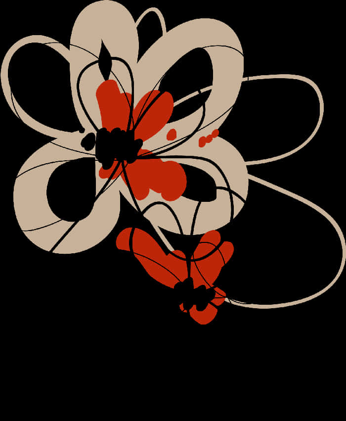 Abstract Floral Butterfly Art PNG