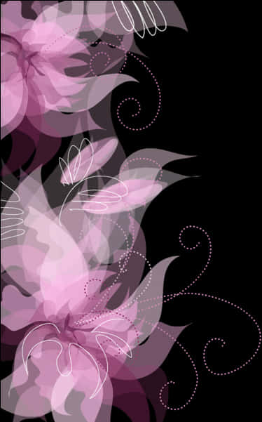Abstract Floral Design Background PNG