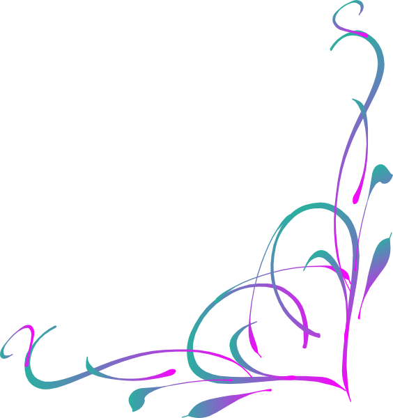 Abstract Floral Design Border PNG