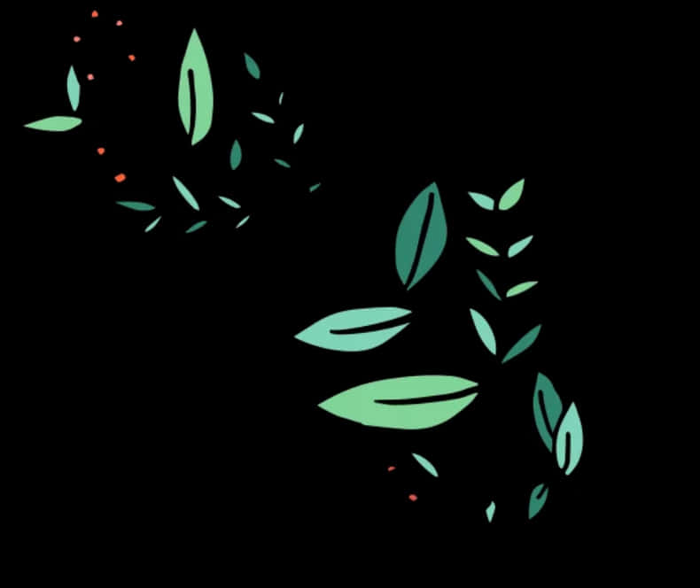 Abstract Floral Designon Black Background PNG