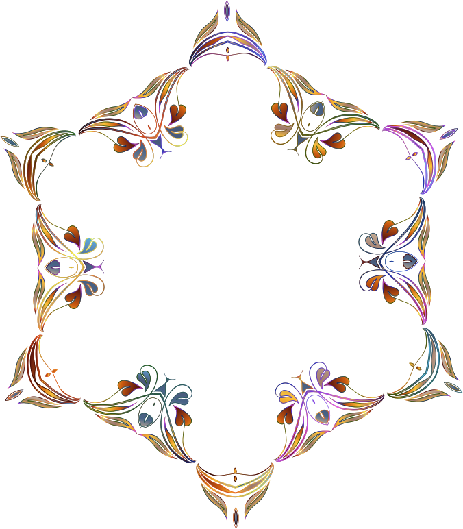 Abstract Floral Frame Design PNG