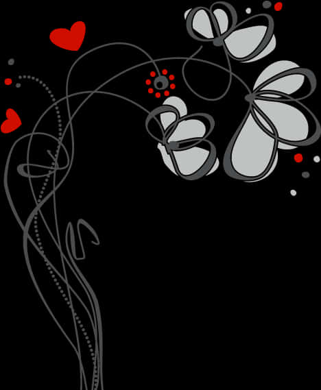 Abstract Floral Heart Design_ Vector PNG