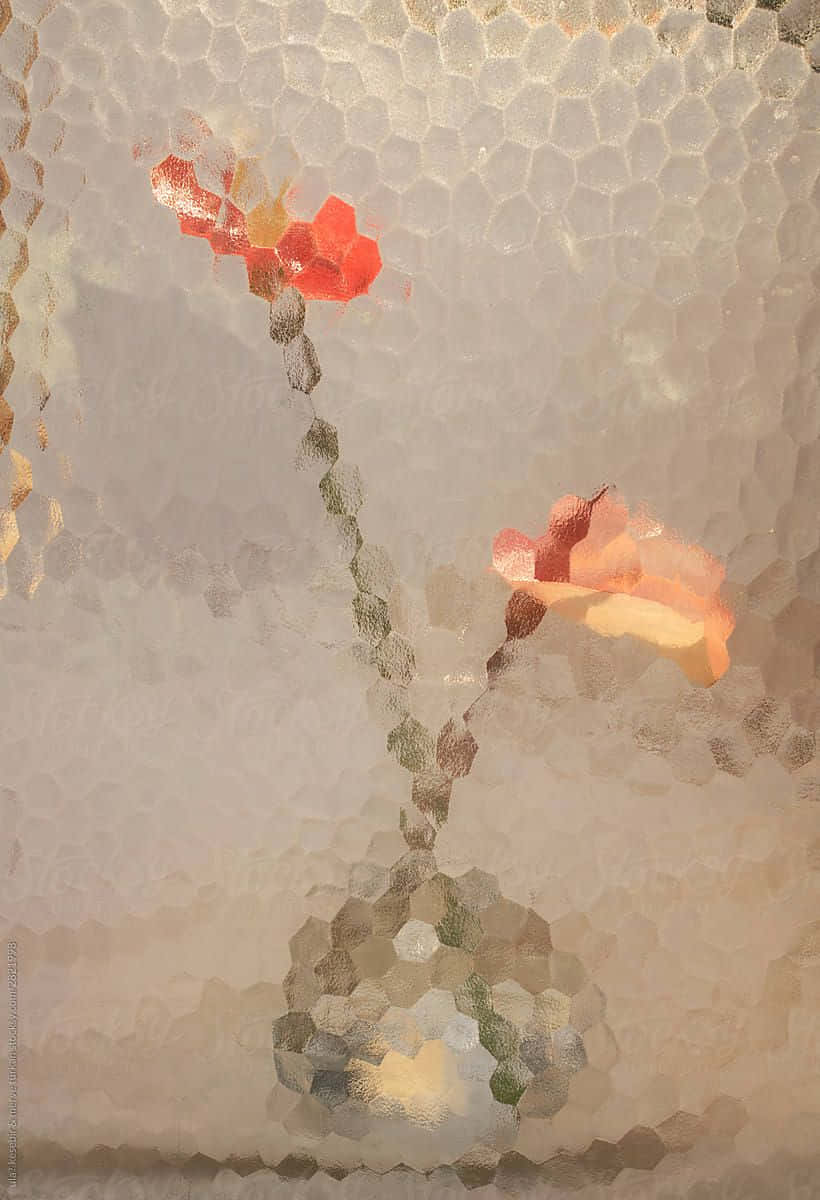 Abstract Floral Impression Behind Glass Wallpaper