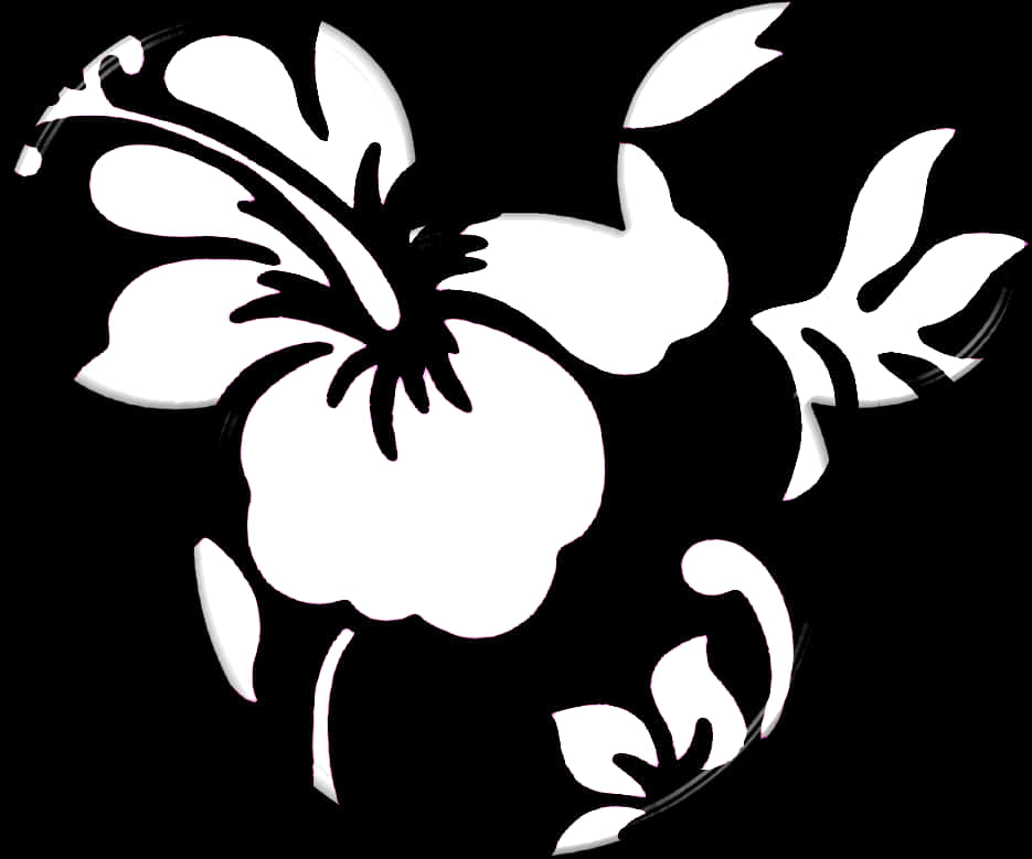 Abstract Floral Silhouette Black Background PNG