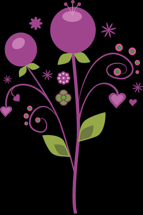 Abstract Floral Vector Illustration PNG