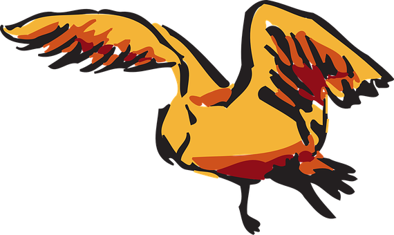 Abstract Flying Duck Silhouette PNG