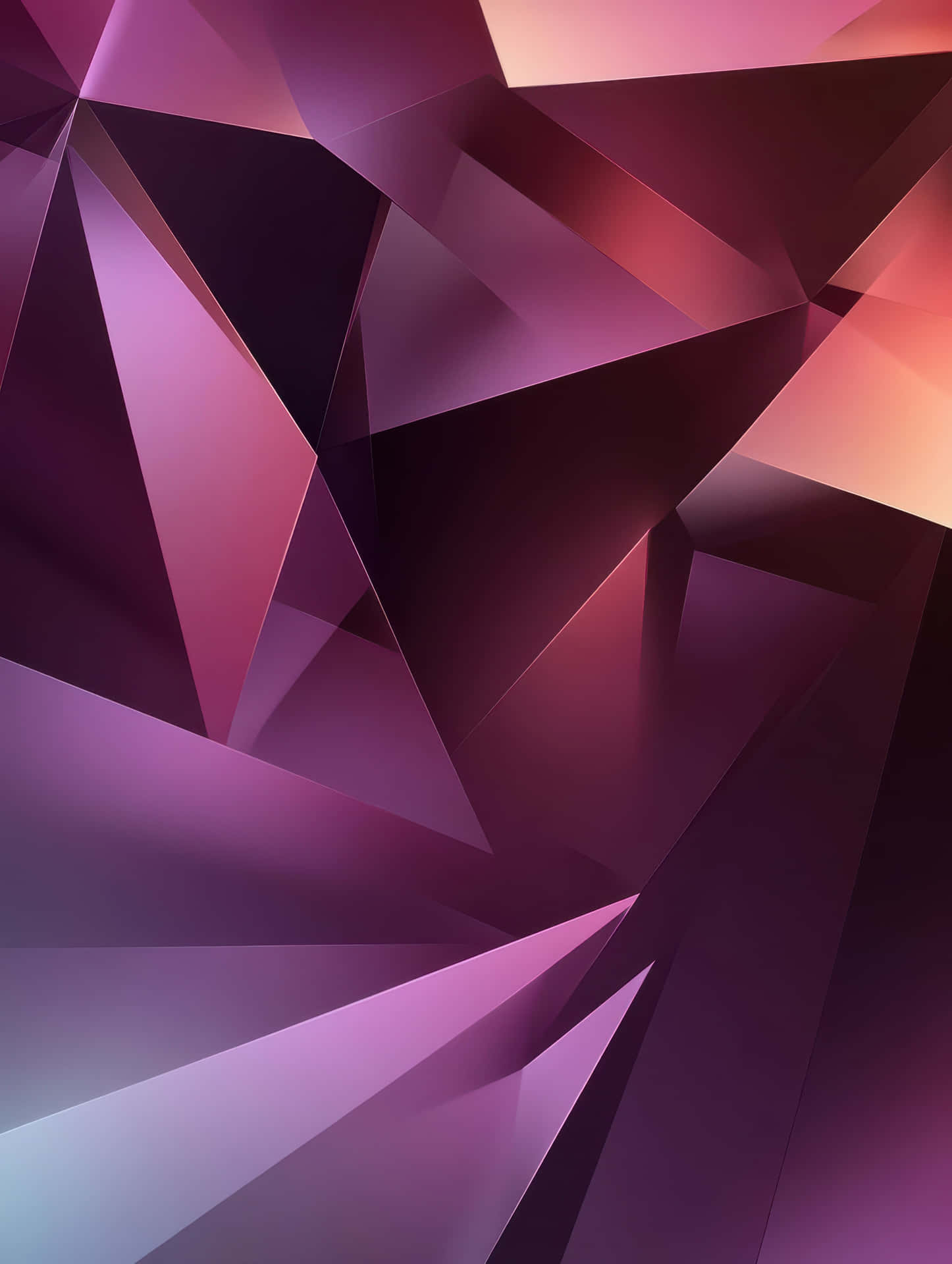 Abstract Geometric Background With Vibrant Gradient Triangular Shapes Wallpaper