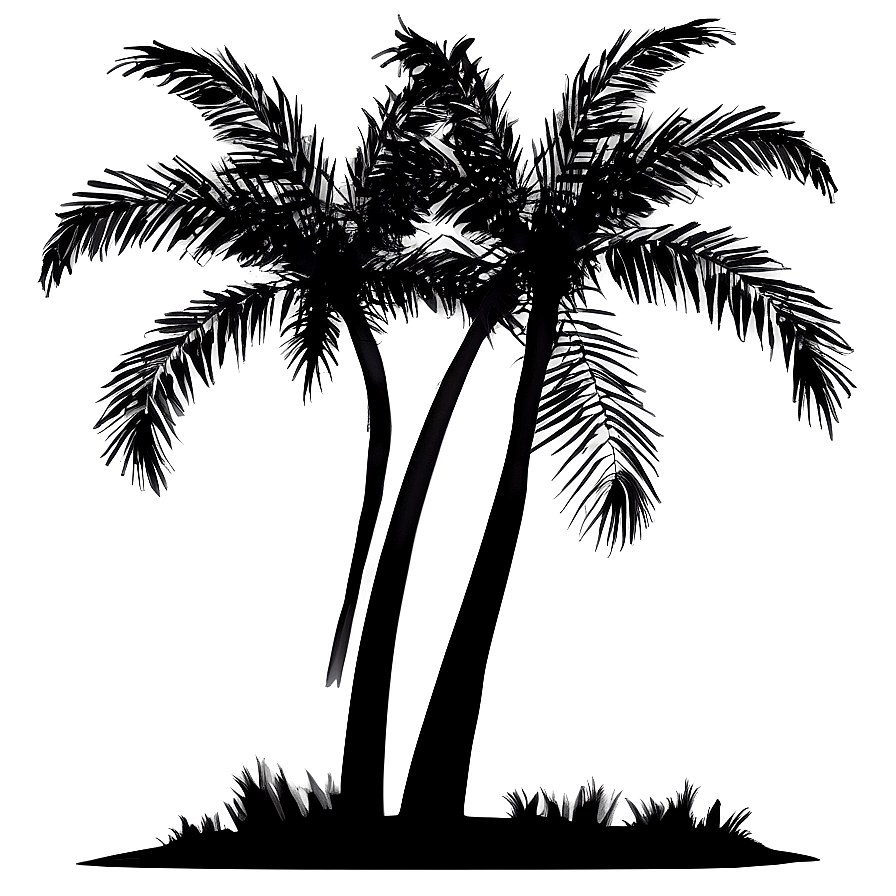 Abstract Geometric Black Palm Tree Png Gob PNG